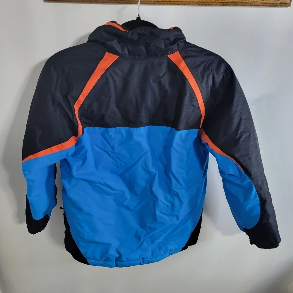 Boy's Columbia Omni-Tech Black and Blue Jacket w Orange Highlights, Size M 10-12